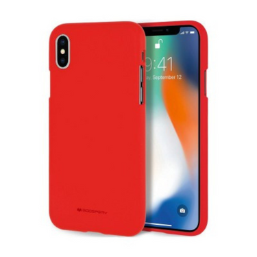 iPhone XS Compatible Case Cover With Soft Feeling Jelly Silicon - Red